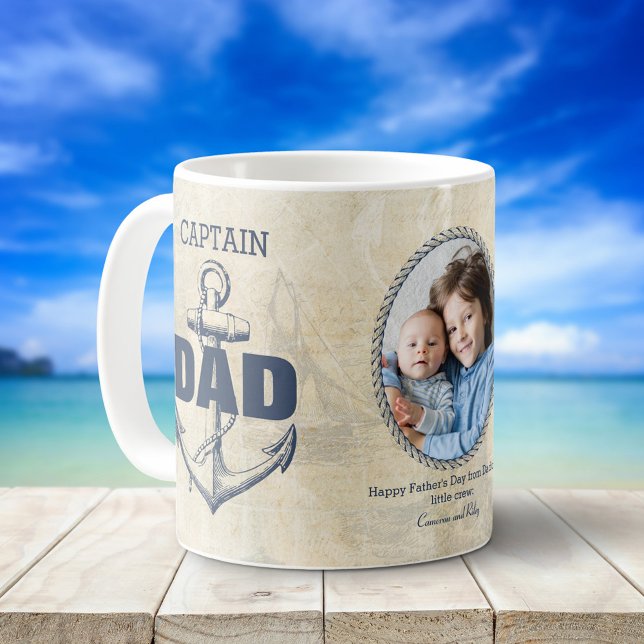 Captain Vater Nautical Anchor Fathers Day Foto Kaffeetasse (Von Creator hochgeladen)