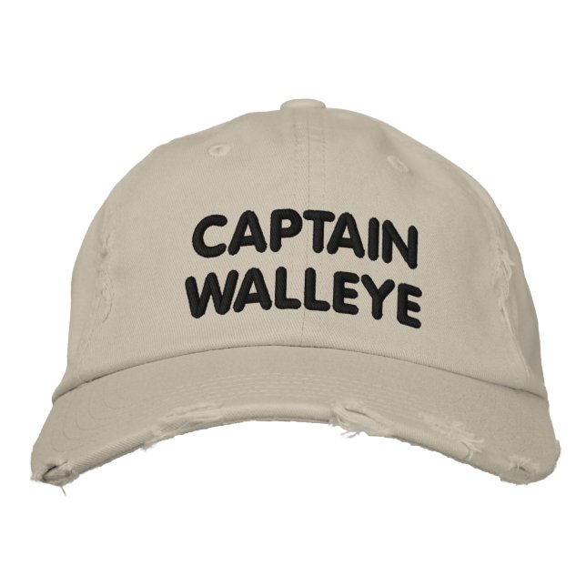 Captain Walleye - Walleye Fishing Bestickte Baseballkappe (Vorderseite)