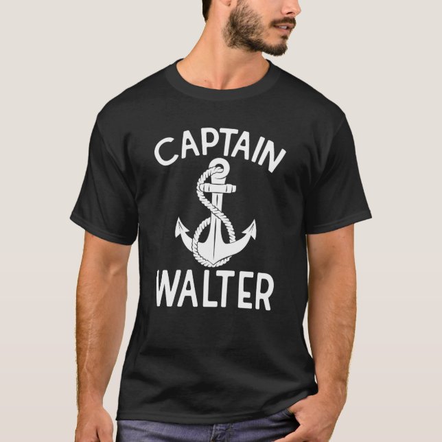 Captain Walter Boat Yacht Anchor Boot T-Shirt (Vorderseite)