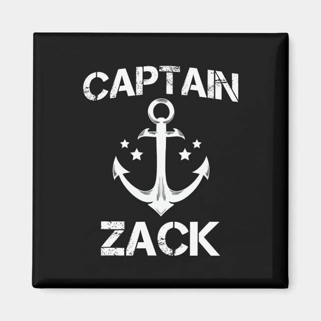 Captain Zack Funny Birthday Personalisiert Name Bo Magnet (Vorne)