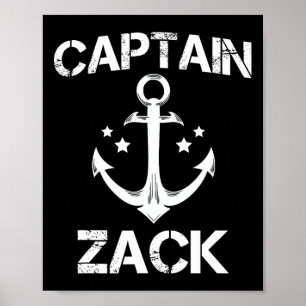 Captain Zack Funny Birthday Personalisiert Name Bo Poster