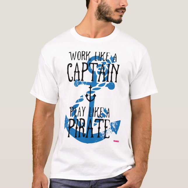 Captain's Code - hart arbeiten, Wildes T-Shirt für (Vorderseite)