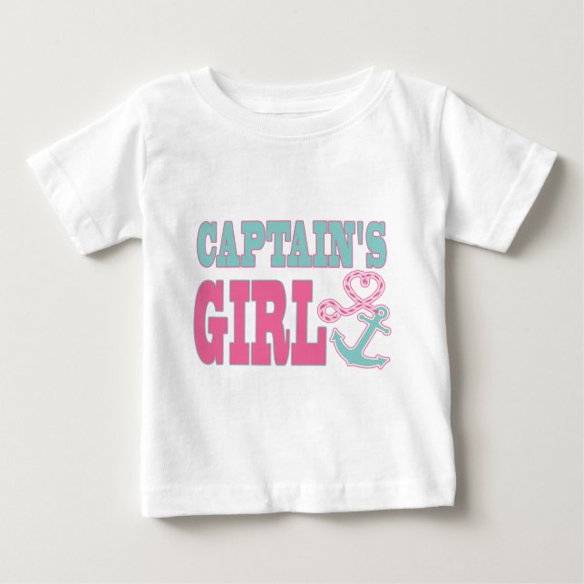 Captain's Girl Anchor and Heart Baby T-shirt (Vorderseite)