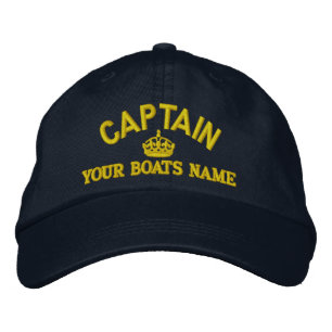 Captains Text mit Krone Bestickte Baseballkappe