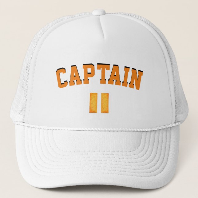 Captain's White Baseball Cap Truckerkappe (Vorderseite)