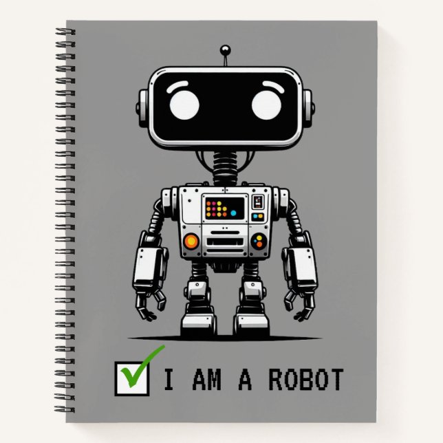 Captcha Robot - Ich bin ein Roboter Notizbuch (Vorderseite)