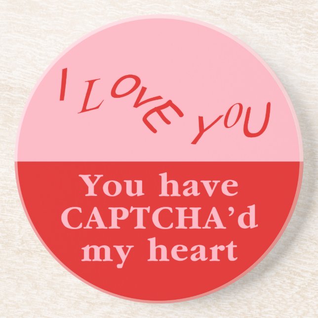 Captcha Valentine Untersetzer (Vorne)