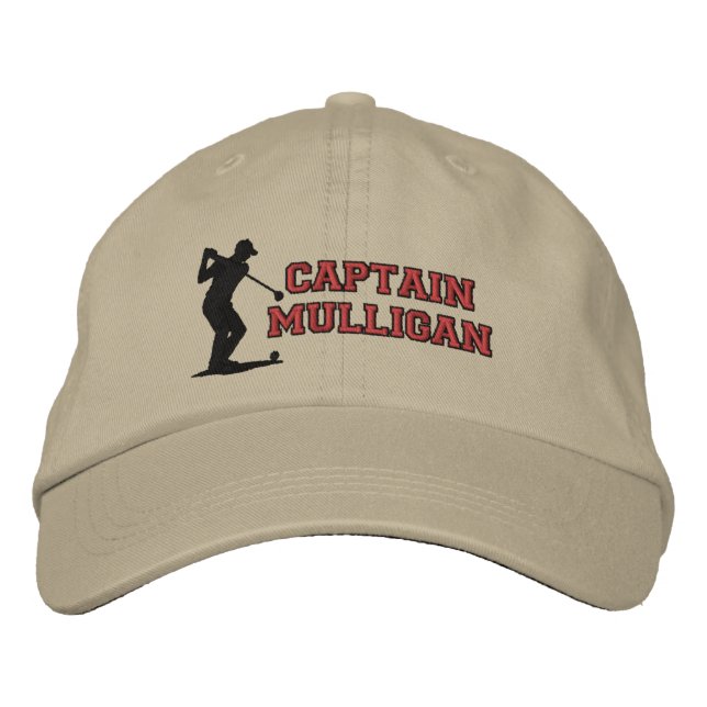 Caption Mulligan Stilvolles Golfer besticktes Desi Bestickte Baseballkappe (Vorderseite)
