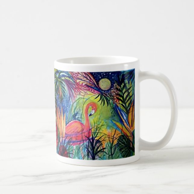Captiva Insel-Flamingo-Mitternacht Tasse (Rechts)