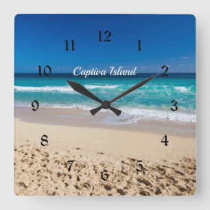 Captiva Island, Florida Quadratische Wanduhr