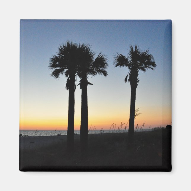 Captiva Island Palme Trees at Sunset Florida Magne Magnet (Vorne)