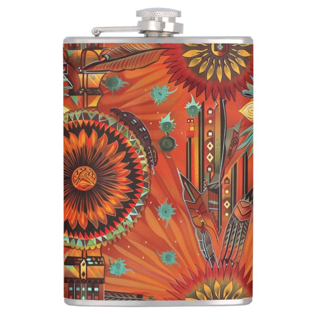 Captivating Navy "Intricate Echoes" 8oz Flask Flachmann (Vorderseite)