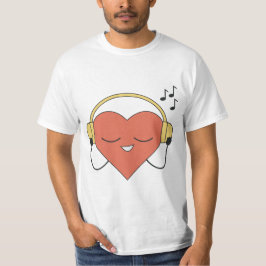 Captivation Red Cartoon Heart Music Illustration T-Shirt