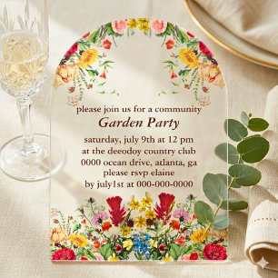 Captive Florale Gartenparty Acryleinladungen