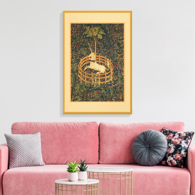 Captive Unicorn-StretchCanvas Print Leinwanddruck (Insitu (Wohnzimmer))