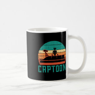 Captoon Boot Sonnenuntergang Retro Ponton Kapitän Kaffeetasse