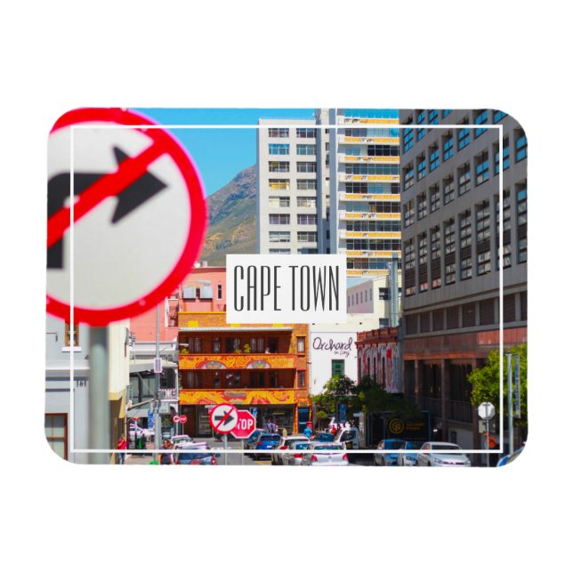 CapTown Cityscape Street Südafrika Magnet (Horizontal)