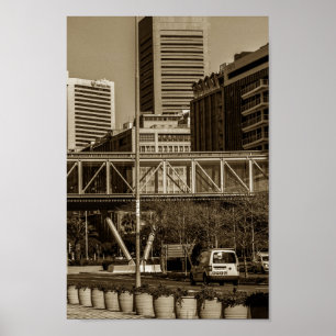 Captown Monochrome Cityscape Street Lifestyle Poster