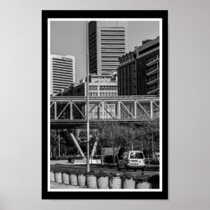 Captown Monochrome Cityscape Street Lifestyle Poster