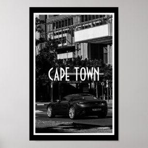 Captown Monochrome Cityscape Street Lifestyle Poster