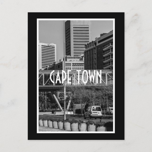 Captown Monochrome Cityscape Street Lifestyle Postkarte (Vorderseite)