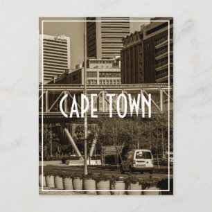 Captown Monochrome Cityscape Street Lifestyle Postkarte