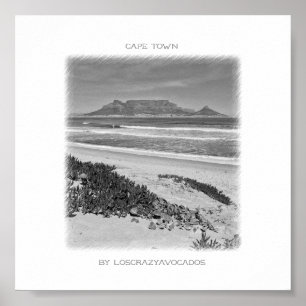Captown Table Mountain Beach Poster