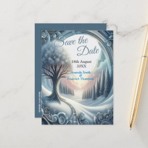 Capture Art Winter Scene & Snow and Ice Crystals Ankündigungspostkarte