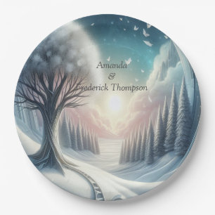 Capture Art Winter Scene & Snow and Ice Crystals Pappteller