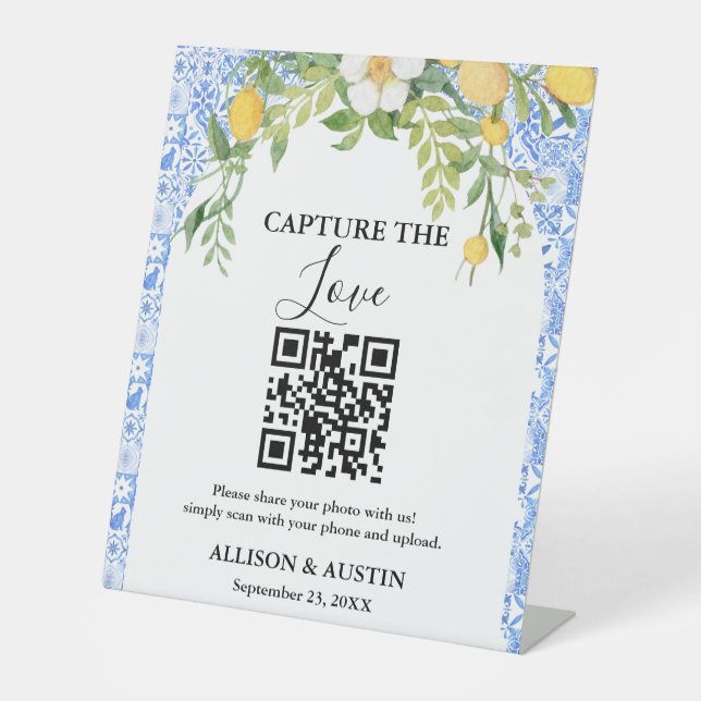 Capture Liebe QR Code Blaue Ziegeleien und Lemon H Sockelschild (Vorderseite)