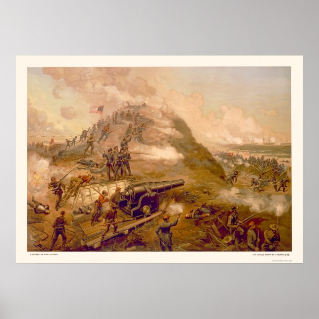 Capture of Fort Fisher by L. Prang & Company 1887 Poster (Vorne)