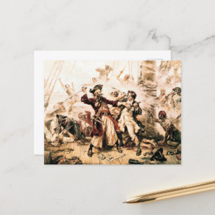 Capture, Pirate Blackbeard, Königin Anne's Rache Postkarte