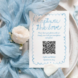 Capture Share-Fotos QR-Code Whimsical Blue Frame Begleitkarte