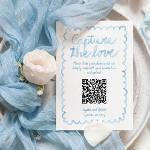 Capture Share-Fotos QR-Code Whimsical Blue Frame Begleitkarte