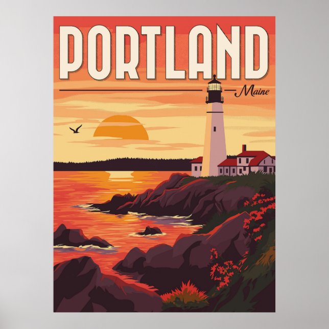 Capture the Essence von Portland, Maine Lighthouse Poster (Vorne)