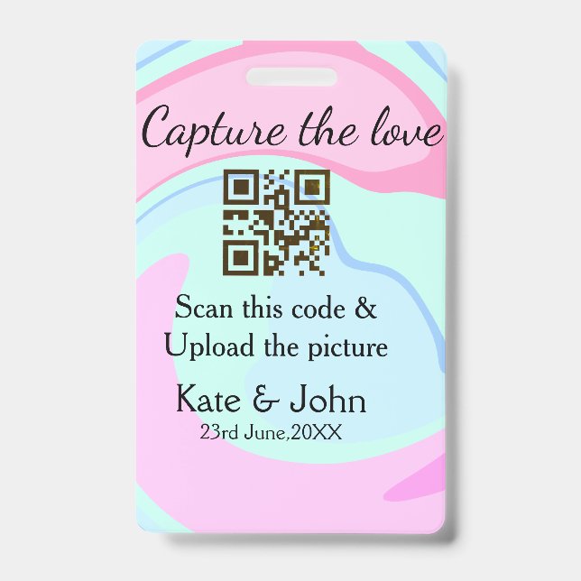 Capture the Liebe add QR Scan marmorfarben blau mi Ausweis (Vorderseite)