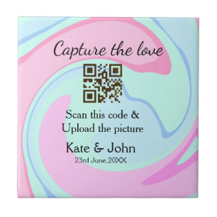 Capture the Liebe add QR Scan marmorfarben blau mi Fliese