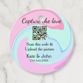 Capture the Liebe add QR Scan marmorfarben blau mi Geschenkanhänger
