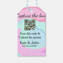 Capture the Liebe add QR Scan marmorfarben blau mi Geschenkanhänger