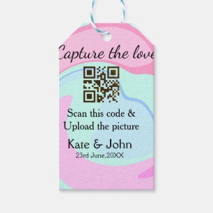 Capture the Liebe add QR Scan marmorfarben blau mi Geschenkanhänger