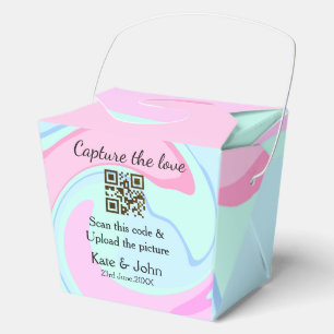 Capture the Liebe add QR Scan marmorfarben blau mi Geschenkschachtel