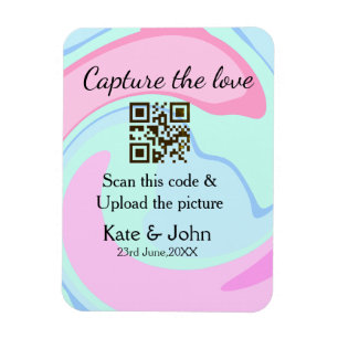 Capture the Liebe add QR Scan marmorfarben blau mi Magnet
