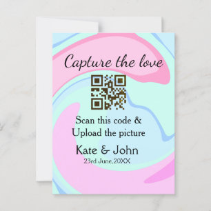 Capture the Liebe add QR Scan marmorfarben blau mi Postkarte