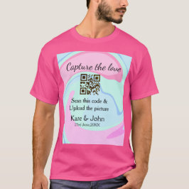 Capture the Liebe add QR Scan marmorfarben blau mi T-Shirt