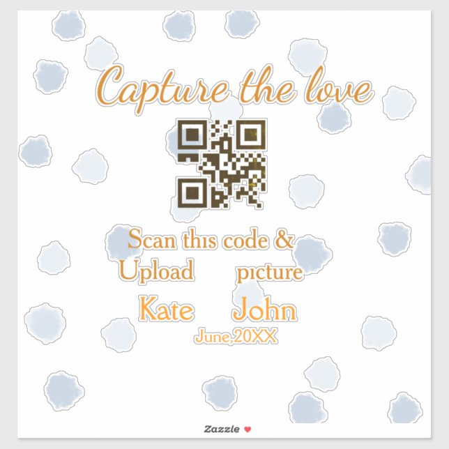 Capture the Liebe add QR scan upload image blue Aufkleber (Blatt)