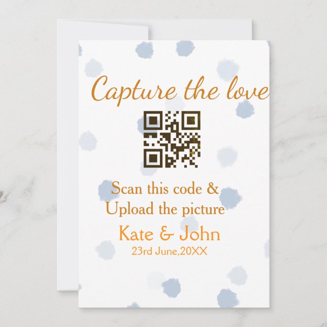 Capture the Liebe add QR scan upload image blue Einladung (Vorderseite)