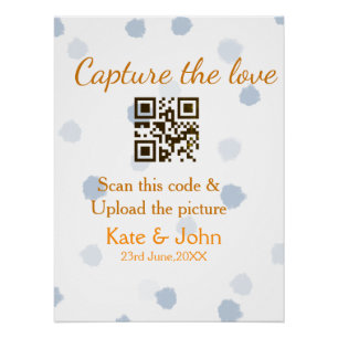 Capture the Liebe add QR scan upload image blue Poster