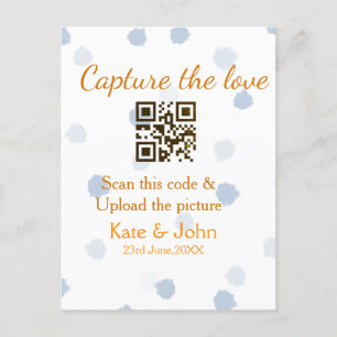 Capture the Liebe add QR scan upload image blue Postkarte