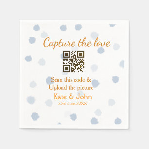 Capture the Liebe add QR scan upload image blue Serviette