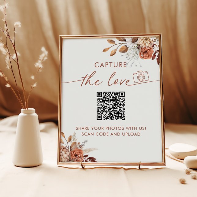 Capture the Liebe Boho Brautparty QR Code Poster (Von Creator hochgeladen)